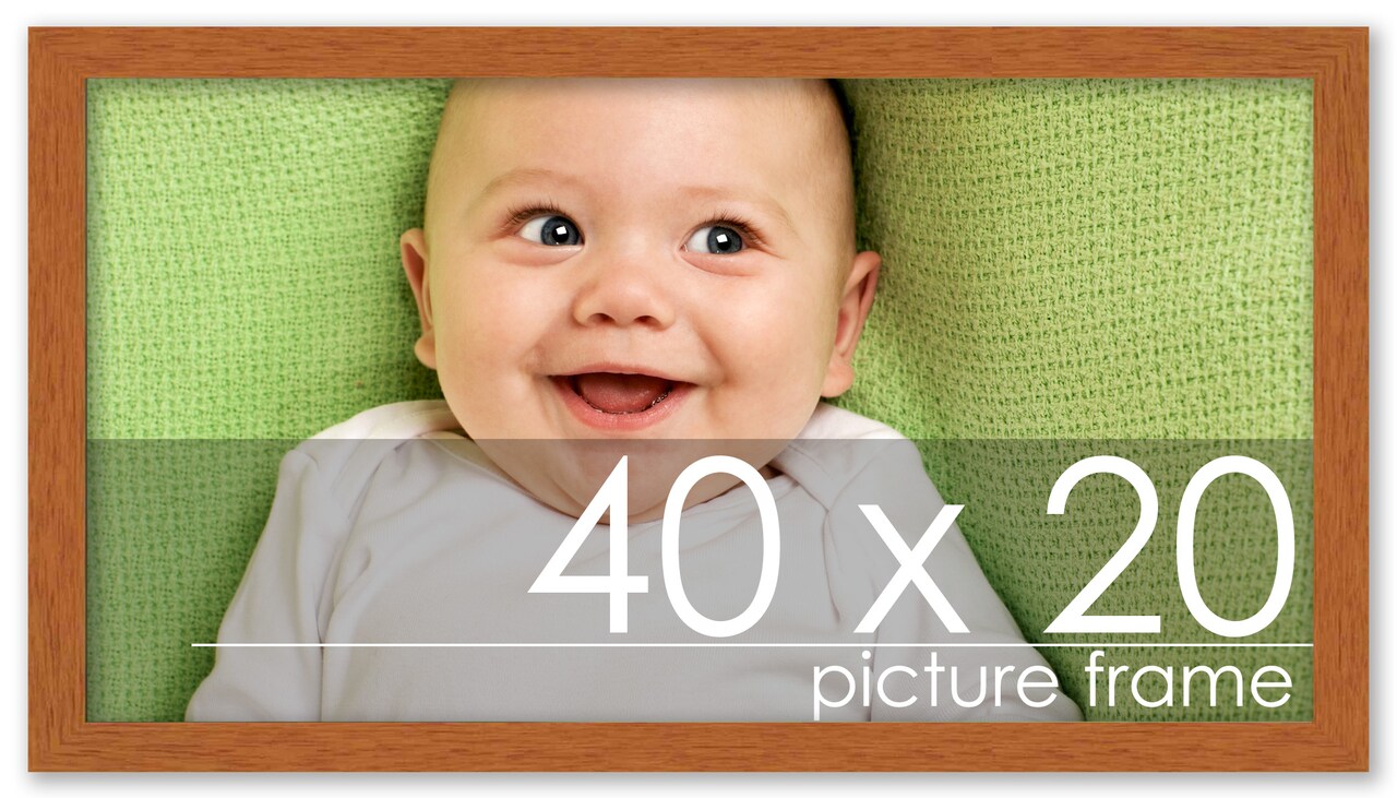 Panoramic Modernist Brown Picture Frame - UV Acrylic, Foam Board Backing, Hanging Hardware